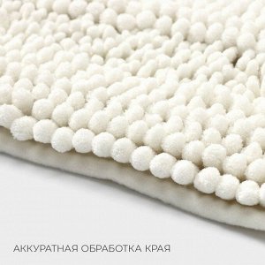 Коврик для дома LaDо́m, букли, плотность 1900 г, 50x80 см, белый