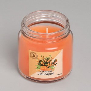 Свеча  ароматическая в стекле 6,3см, 100мл, сочный мандарин