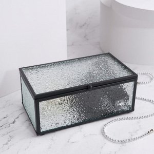 Органайзер д/хранения 1секц с крышк Wet Glass 14,5*8,5*6см стекло прозрачн/чёрн к/кор 97037
