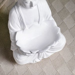 Подставка для мелочей "Будда с лотосом" белая, 19х17х32