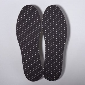 Стельки для обуви, универсальные, 26-36 р-р, 23,5 см, пара, цвет чёрный в белый горошек