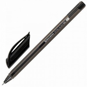 Ручка гелевая BRAUBERG "Extra Glide Gel", ЧЕРНАЯ, трехгранная, игольчатый наконечник 0,7 мм, линия 0,5 мм, 144077