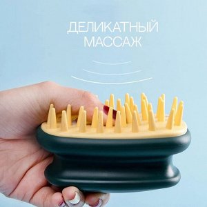 Щётка-массажёр для мытья головы, 10 х 6 х 6,2 см, в блистере, цвет в ассортименте