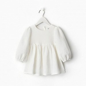 Платье детское с длинным рукавом KAFTAN «Муслин» 34 (122-128 см), белое