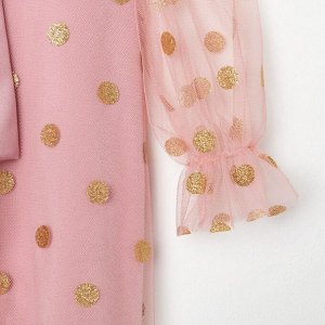 Платье детское нарядное KAFTAN горошек, рост, розовый