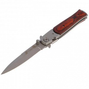 Складной нож Stinger с клипом, 100 мм, рукоять: сталь, дерево, коробка картон