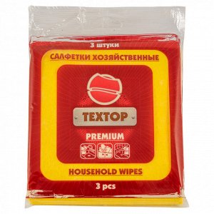 Салфетки вискозные 35*35см 3шт Textop Premium