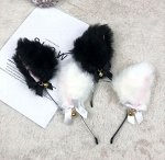 Ушки кошечки на ободке в корейском стиле