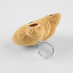 Игольница-кольцо «Мишка», 5 х 5,5 х 4 см, цвет коричневый
