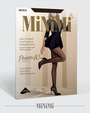 MiNiMi PRIMA 40 Колготки женские, эластичные, с усиленными шортиками. Комфортный шов, укрепленный мысок.