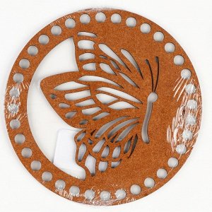 Донышко для вязания резное «Бабочка», круг 15 см, хдф 3 мм