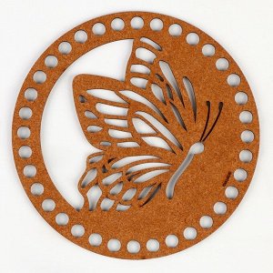 Донышко для вязания резное «Бабочка», круг 15 см, хдф 3 мм