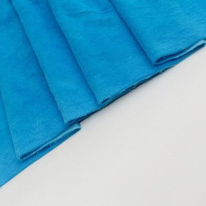 Лоскут Мех на трикотажной основе, 50*50см,цвет голубой