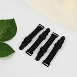 Застёжка для чулок, с удлинителем, металлическая, 1.2x7.8 см, 4 шт., чёрная