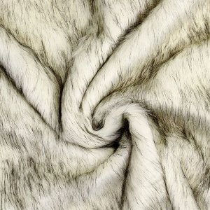 Ткань для рукоделия, «Мех» на трикотажной основе, лоскут 100 x 150 см, цвет белый с серый