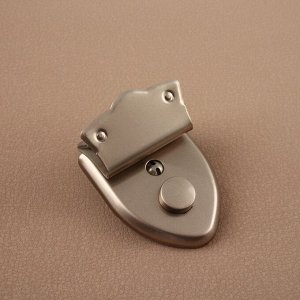 Застёжка для сумки, с ключом, 3.8x5 см, цвет серебряный