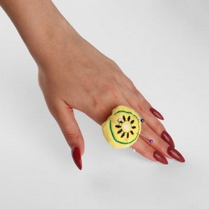Игольница-кольцо «Лимон», 5 ? 4,5 ? 4 см, цвет жёлтый