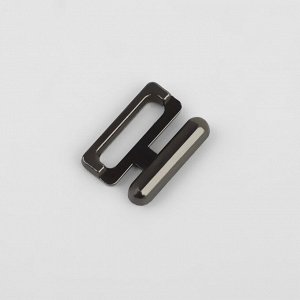 Застёжка для купальника, металлическая, 10 мм, 10 шт, цвет чёрный никель