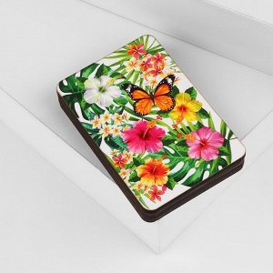 Игольница магнитная «Бабочка и цветы», 8 × 5,5 см