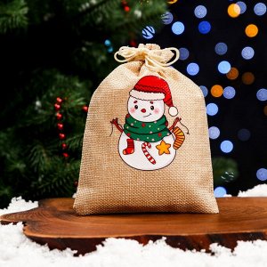 Мешочек подарочный из холщи, 13*18см
