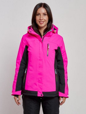 Горнолыжная куртка женская зимняя розового цвета 3327R