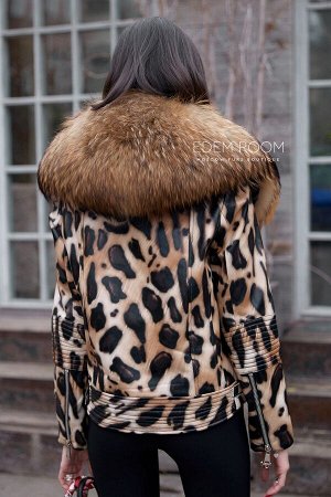 Демисезонная кожаная куртка с мехом