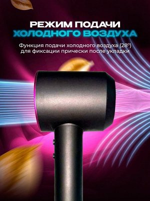 Фен для волос Xiaomi Hair Dryer ( HD15 ) / Фен розовый / Фен 5в1 / Фен с насадками / Фен