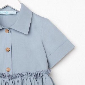 Платье для девочки с воротником KAFTAN 30 (98-104 см), серо-голубое