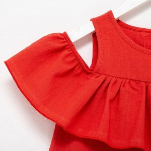 Платье для девочки MINAKU: Cotton Collection цвет терракот, рост 98