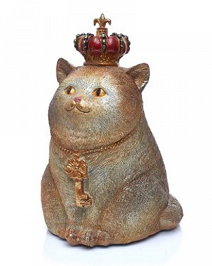 QN99-0009 Статуэтка кошки-копилки с короной 13,5х14,5х22 . Отгружается по 1 шт.