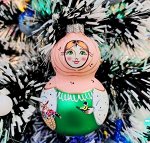 Шар на елку &quot;Девочка с синичкой&quot;