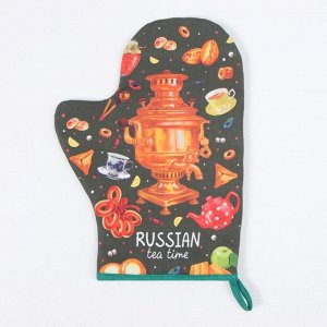 Варежка-прихватка Этель "Самовар" 20х28 см, 100% хл, ватин 250 г/м2