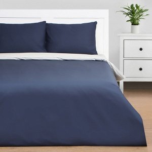 Постельное бельё Этель 2 сп Stripes: blue, 175х215см, 200х214см, 50х70см-2 шт, перкаль,114 г/м2