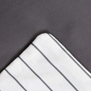 Постельное бельё Этель евро Stripes: grey, 200х215см, 214х240см, 50х70см-2 шт, перкаль,114 г/м2