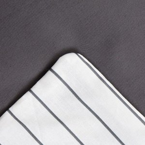 Постельное бельё Этель 1.5сп Stripes: grey, 143х215см, 150х214см, 50х70см-2 шт, перкаль,114 г/м2