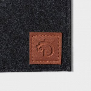 Конверт для столовых приборов Доляна «Грэй», 25?10 см, толщина 2 мм, цвет чёрный