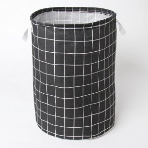 Корзина текстильная Доляна Клетка цв.черный,40*35 см