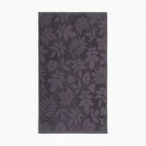 Полотенце махровое жаккардовое LoveLife Leaves 50х90 см, цвет тёмно-серый, 100% хл, 500 гр/м2