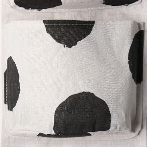 Кармашек текстильный цвет черно/бел 3 отделения, 57х19 см