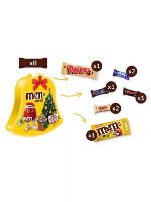 M&M's and Friends (168 гр) Колокольчик Новогодний подарочный набор