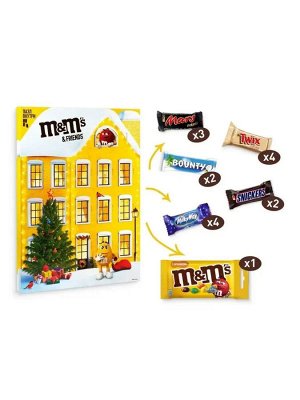 M&M's and Friends (250 гр) Дом-пазл Адвент Новогодний подарочный набор