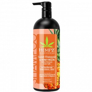 Хемпз Бессульфатный шампунь Sweet Pineapple & Honey Melon Volumizing, 1000 мл (Hempz, Ананас и медовая дыня)