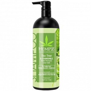Хемпз Бессульфатный шампунь Tea Tree & Chamomile Herbal, 1000 мл (Hempz, Чайное дерево и ромашка)