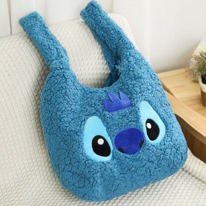 Плюшевая сумка с мультяшным принтом "Stitch", синий