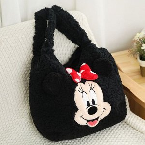 Плюшевая сумка с мультяшным принтом "Mini Mouse", черный
