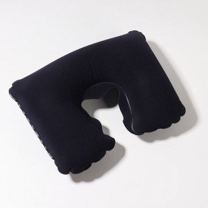 Подушка для шеи дорожная, надувная, 38 x 24 см, цвет синий