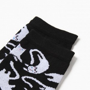 Носки MINAKU «Котики», цвет чёрный, (23 см)
