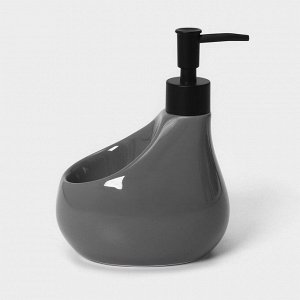 Дозатор для мыла с подставкой для губки SAVANNA Drop, 450 мл, цвет серый