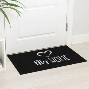 Коврик придверный Доляна My home, 50x80 см, влаговпитывающий, светящийся в темноте, цвет чёрный