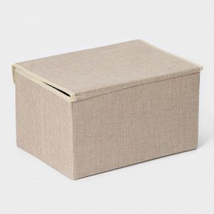 Короб стеллажный для хранения с крышкой LaDо́m «Франческа», 33x24x18.5 см, бежевый